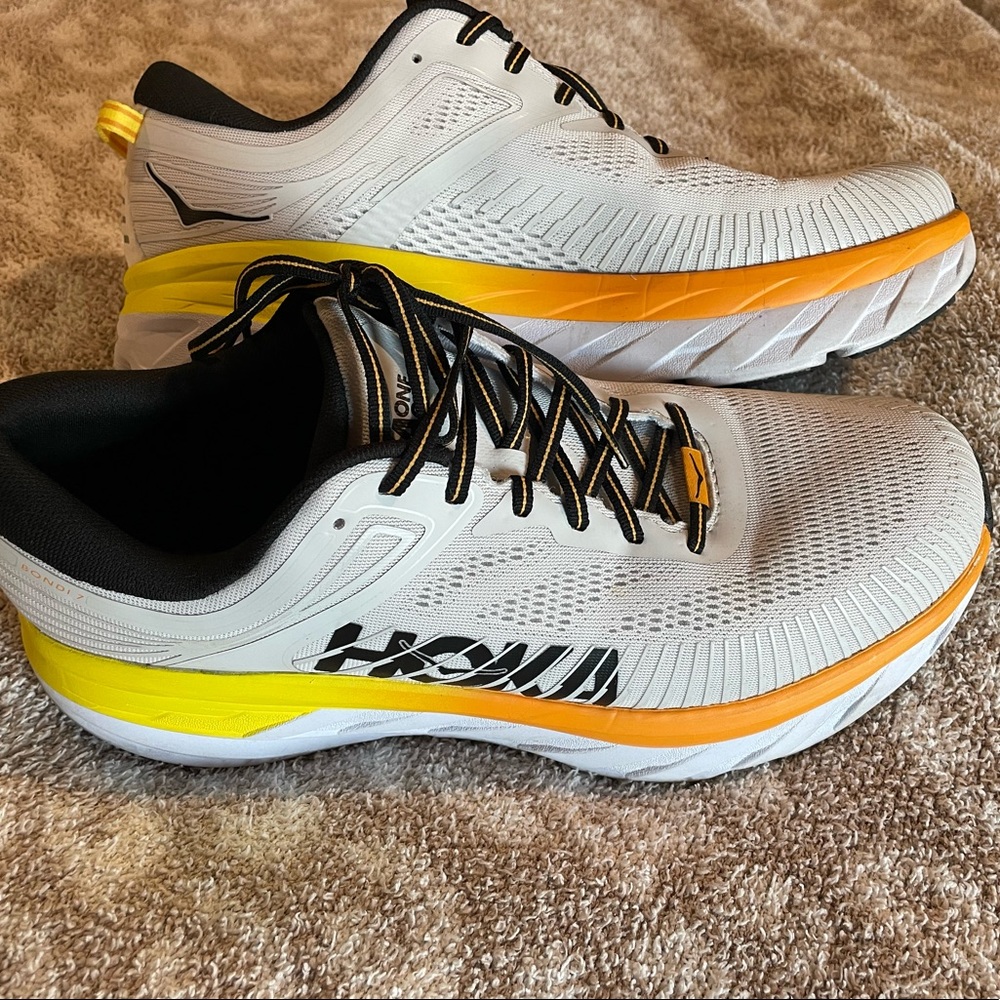 Size 13 wide Men’s HOKA running shoes